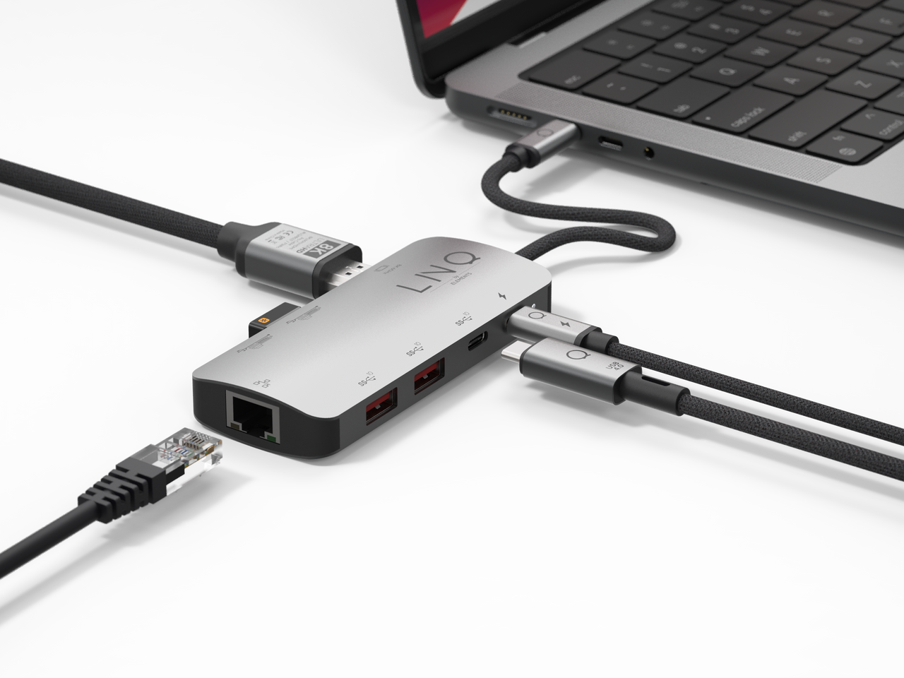 8in1 Pro Studio USB-C 10Gbps Multiport Hub with PD, 8K HDMI and 2.5Gbe Ethernet